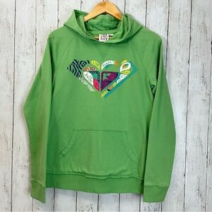 ROXY Lime Green Hoodie with Heart style logo